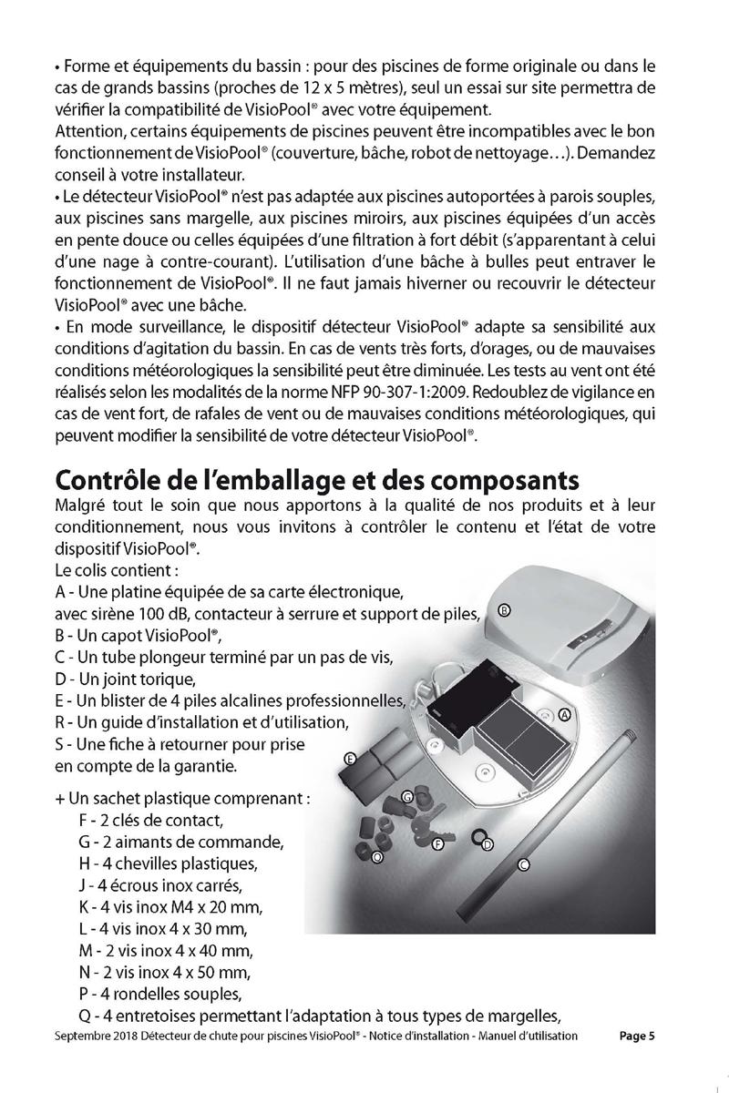 Notice detecteur de chute visiopool securite piscine page 5
