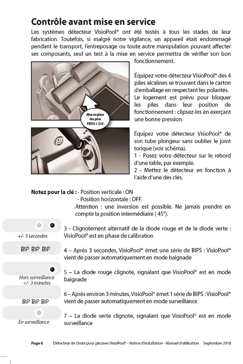 Notice detecteur de chute visiopool securite piscine page 6